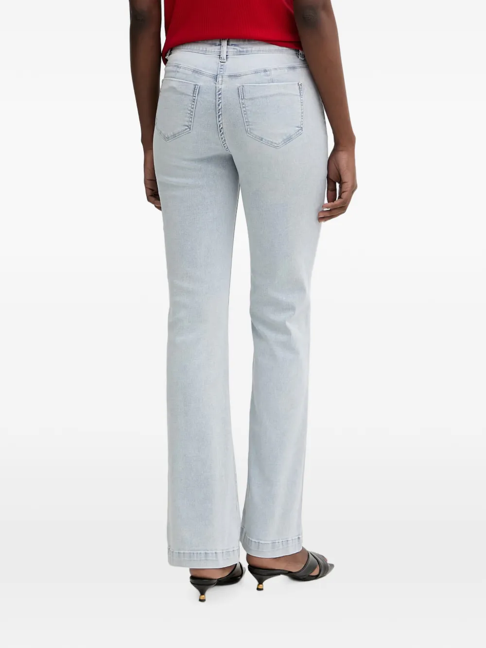 Morgan Flared jeans met knoopdetail Blauw