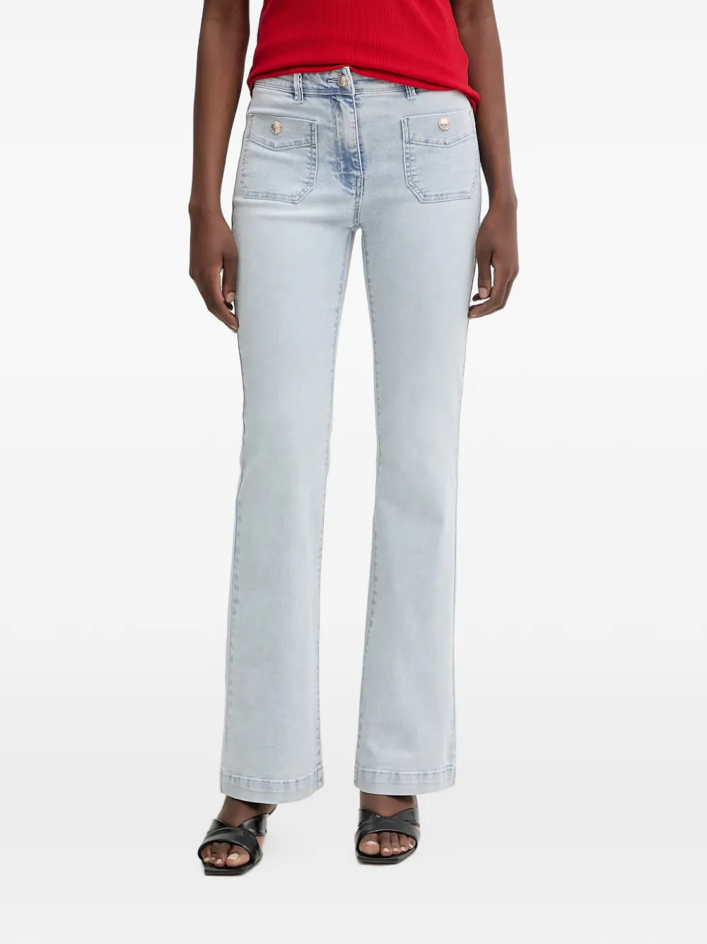 Morgan button-detail flared jeans