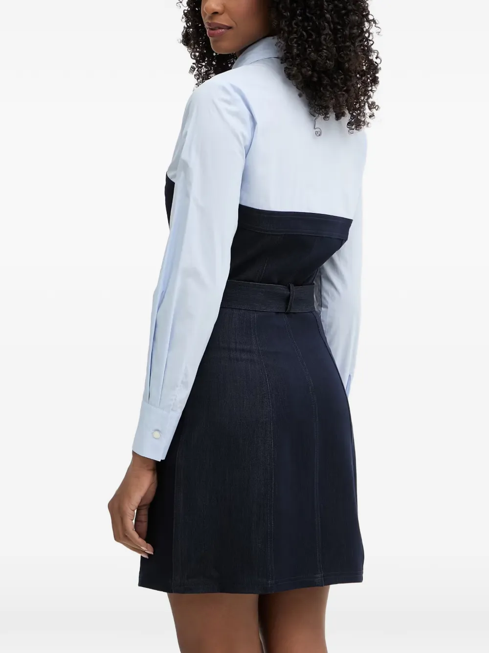 Morgan Mini-jurk met gelaagd effect en ceintuur Blauw