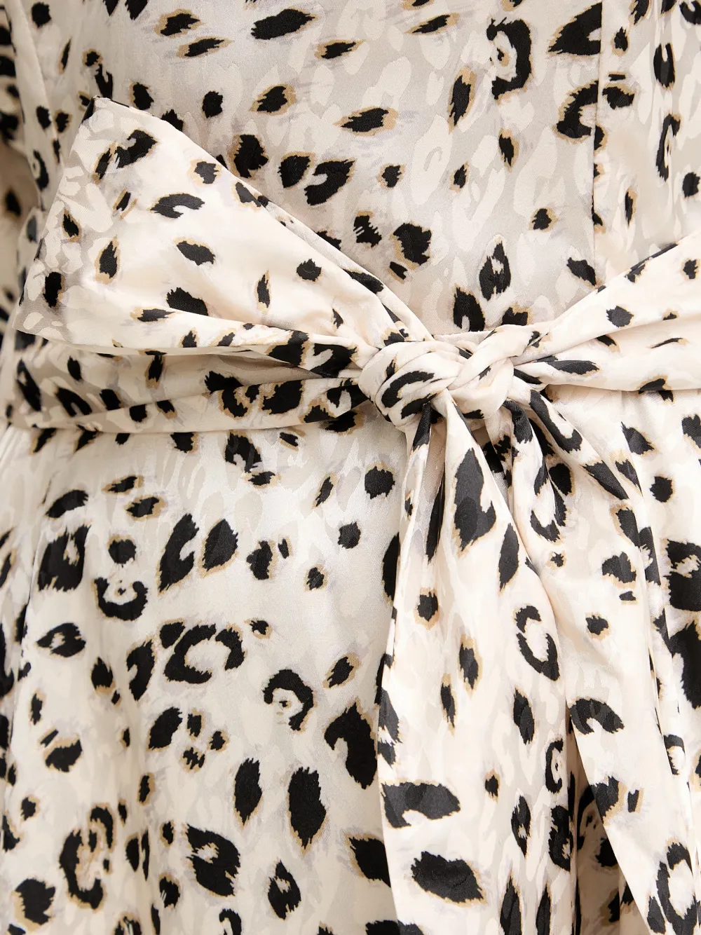Morgan leopard-print tie-waist mini dress Beige