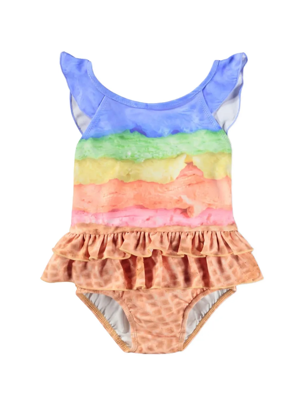 Molo Nalani ruffled ice-cream-print swimsuit - Multicolore