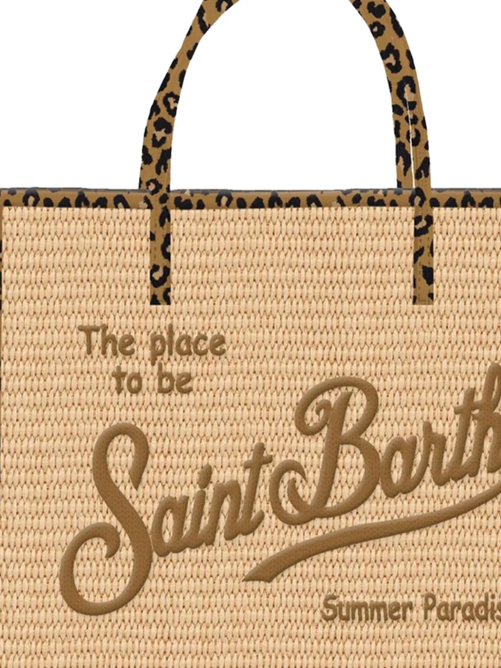 MC2 Saint Barth Kids Mini-shopper met luipaardprint en borduurwerk Beige