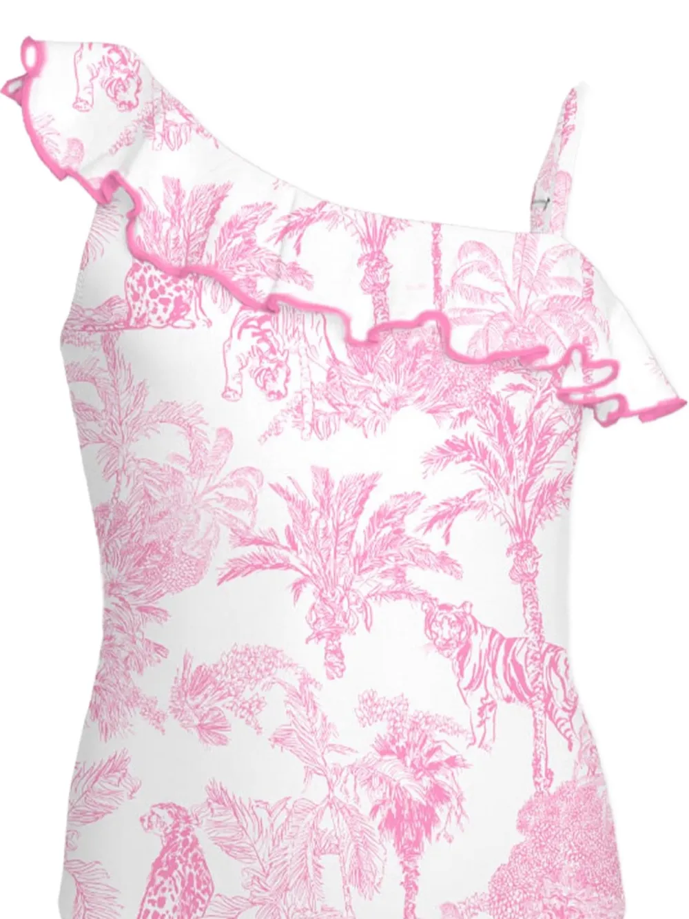 MC2 Saint Barth Kids ruffled one-shoulder swimsuit Wit