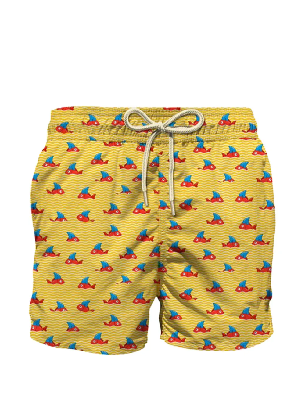 MC2 Saint Barth Kids short de bain Lighting à imprimé graphique et lien de resserrage - Jaune