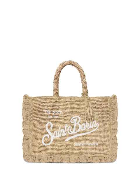 MC2 Saint Barth Kids raffia logo tote bag