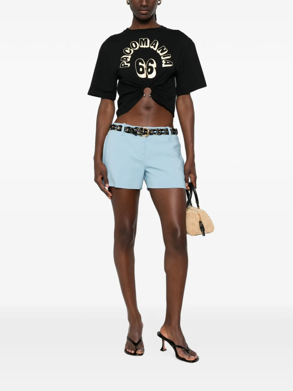 Ermanno Scervino Shorts met zak met riemlus Blauw