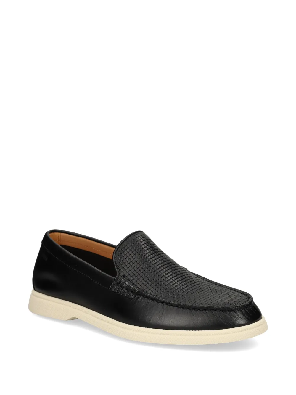 BOSS Loafers met geweven vlak Zwart