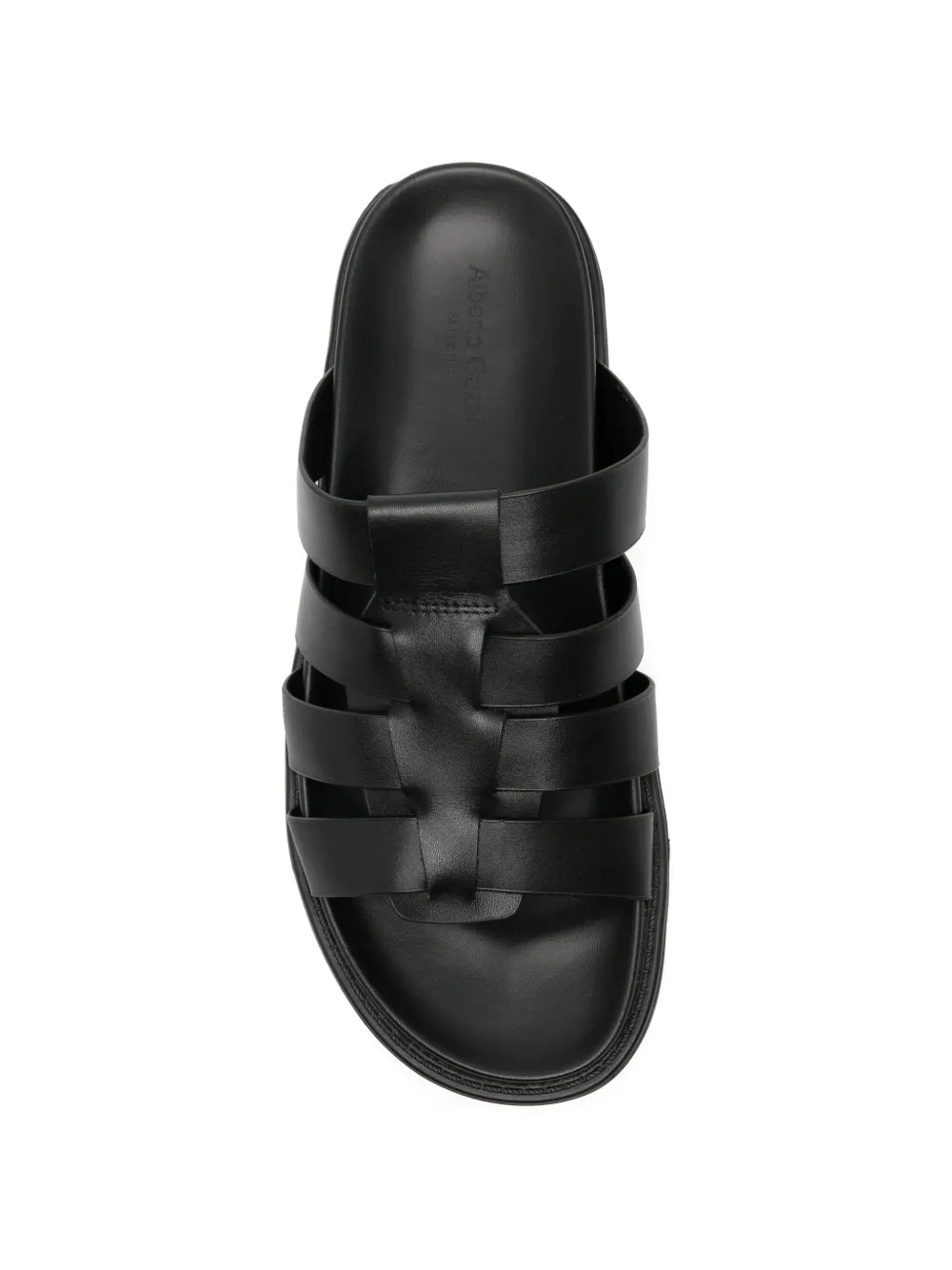 Alberto Gozzi interwoven-strap sandals Zwart