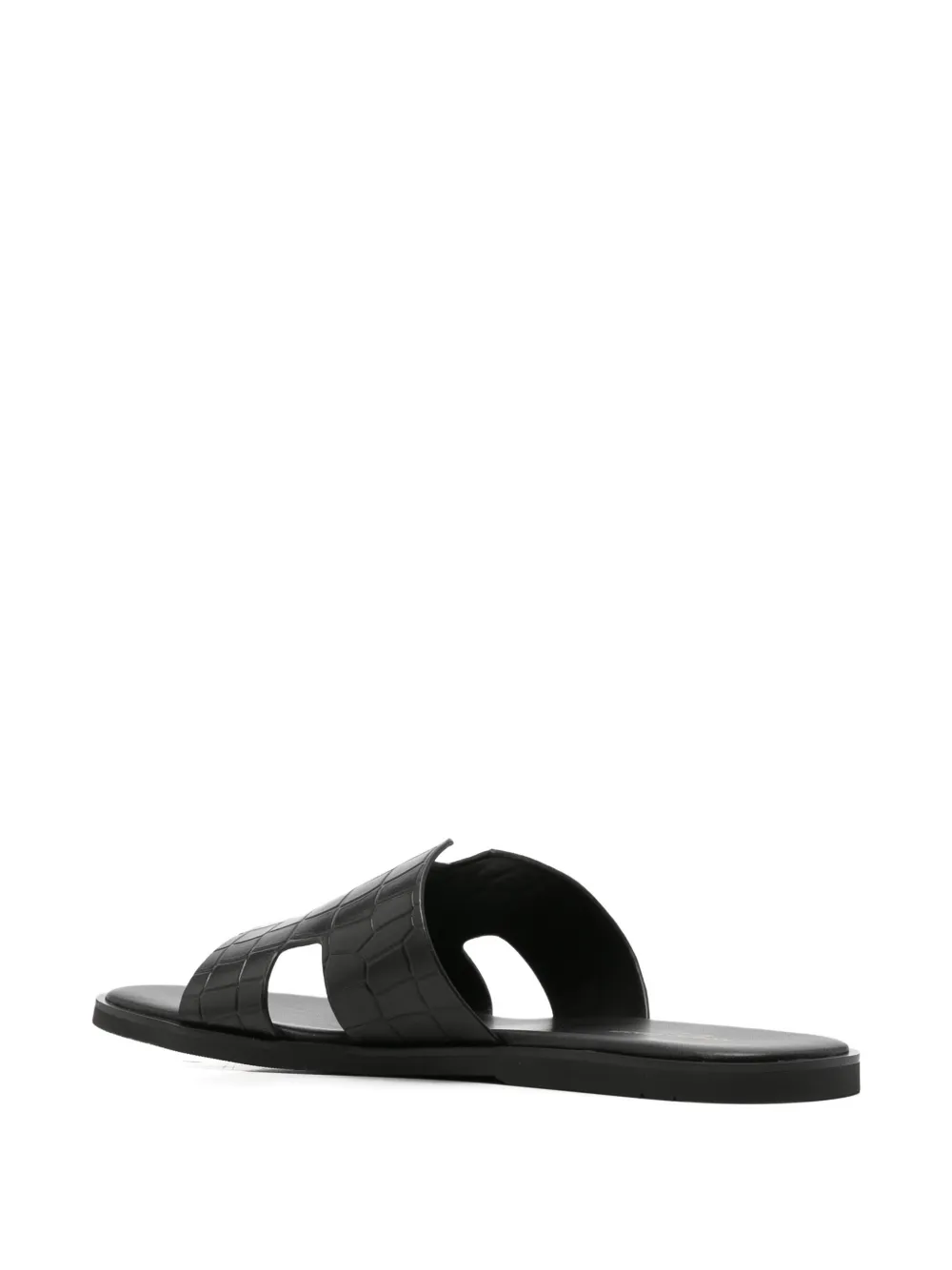 Alberto Gozzi croc-effect cut-out sandals Zwart
