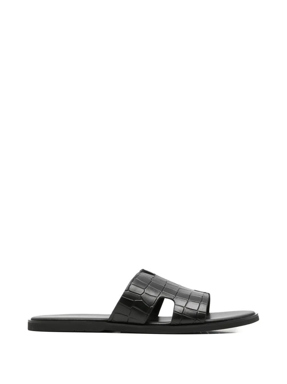 Alberto Gozzi croc-effect cut-out sandals - Nero
