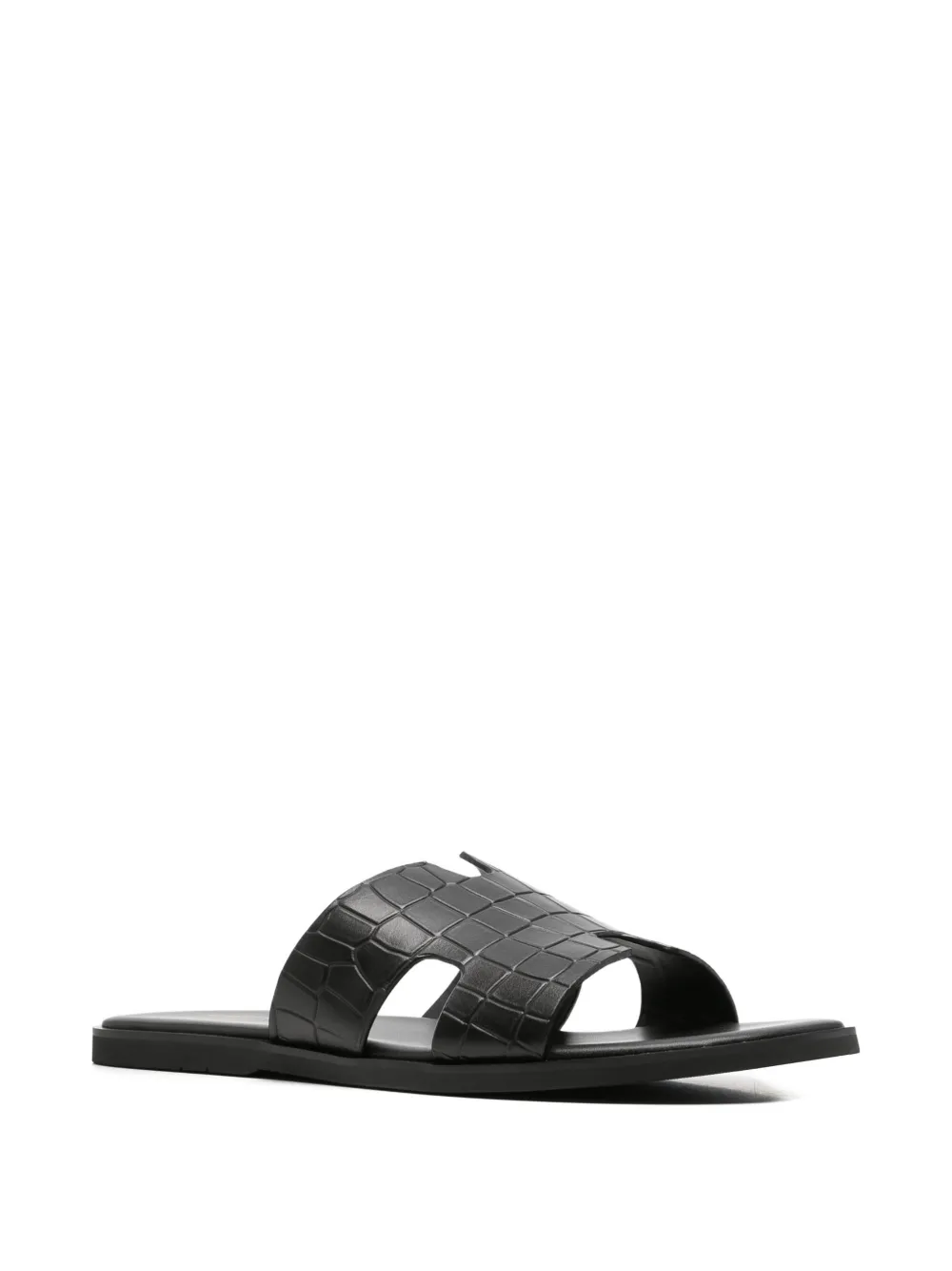 Alberto Gozzi croc-effect cut-out sandals Zwart