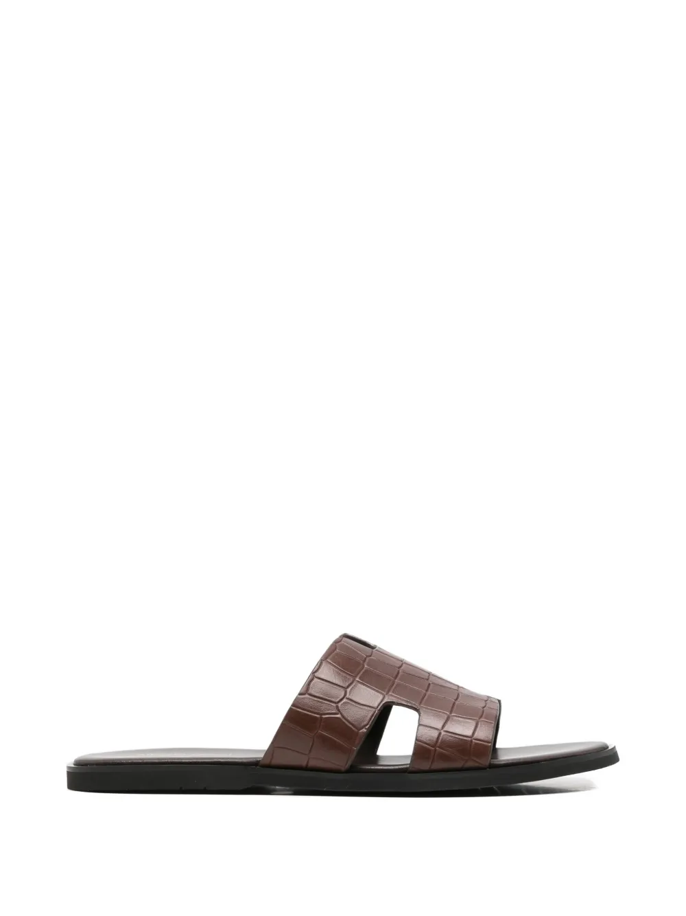 Alberto Gozzi croc-effect cut-out sandals - Marrone