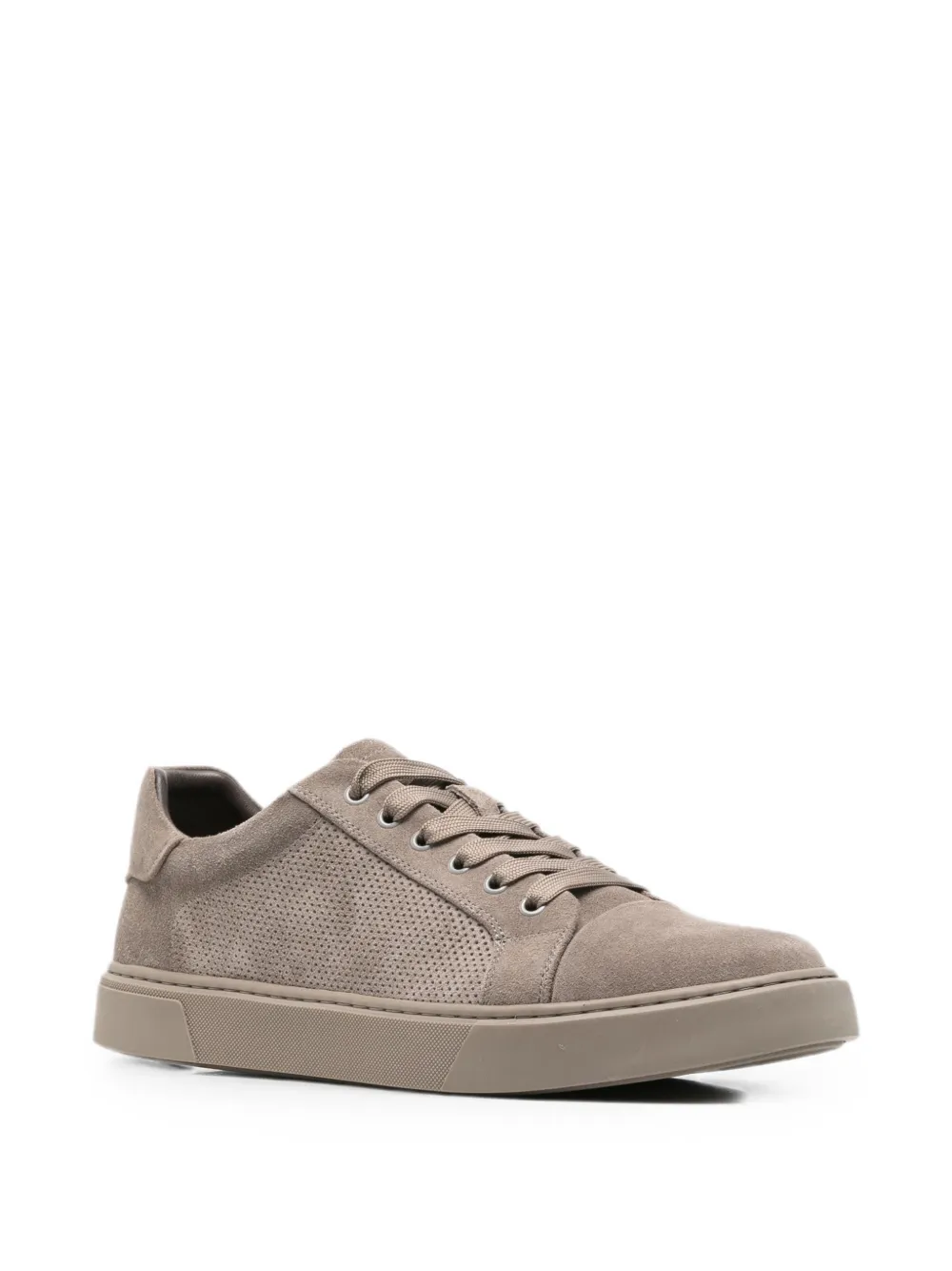 Alberto Gozzi perforated-detail suede sneakers Beige