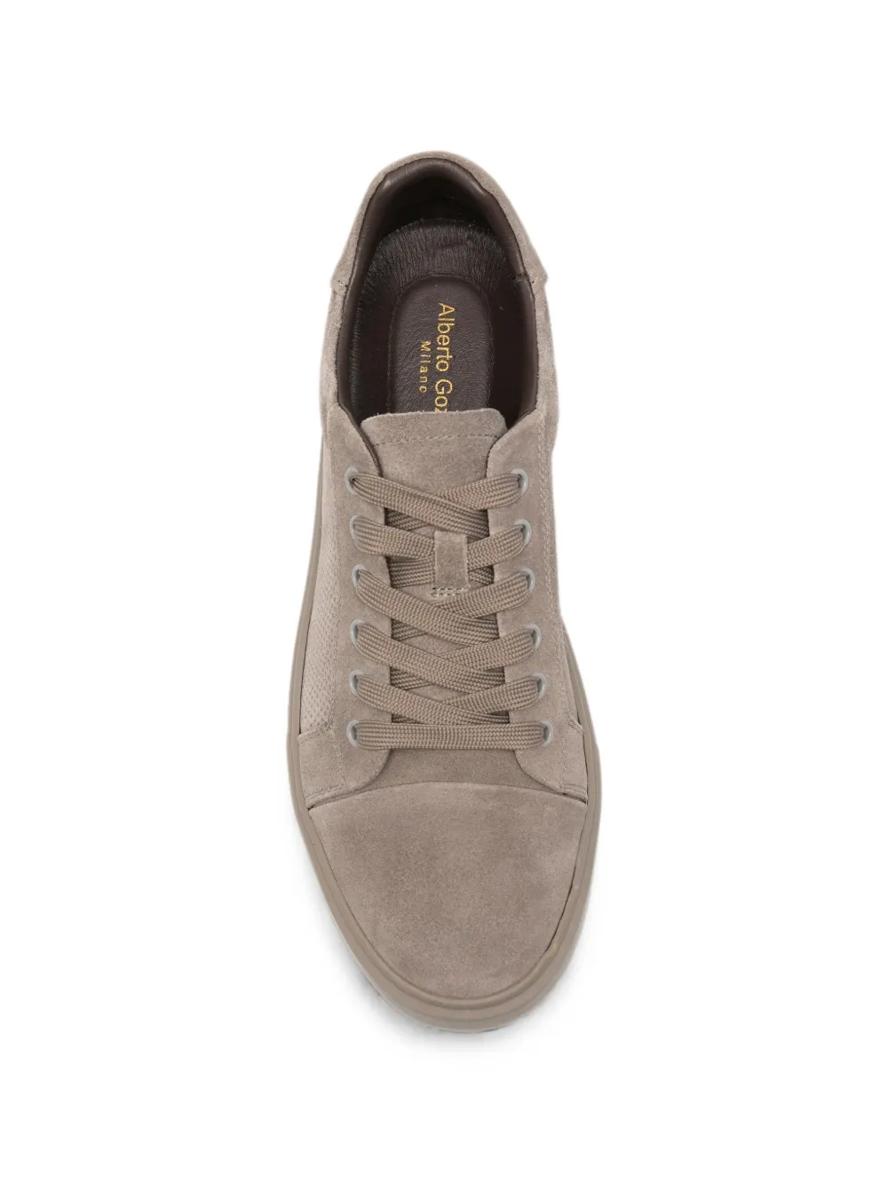 Alberto Gozzi perforated-detail suede sneakers Beige