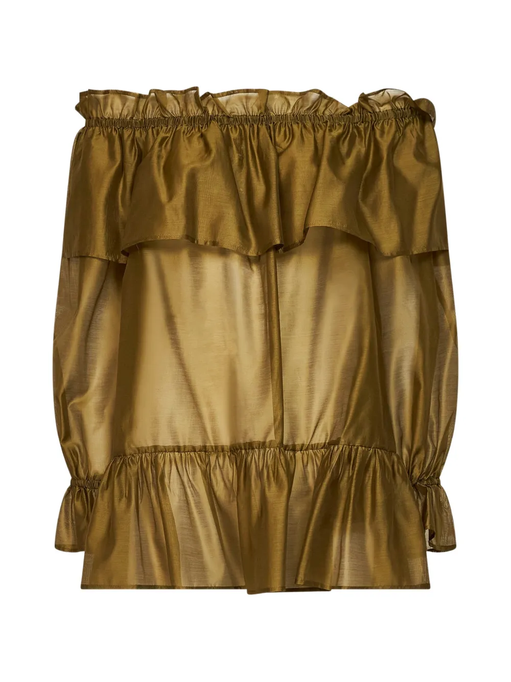 Blanca Vita ruffled off-the-shoulder blouse - Giallo