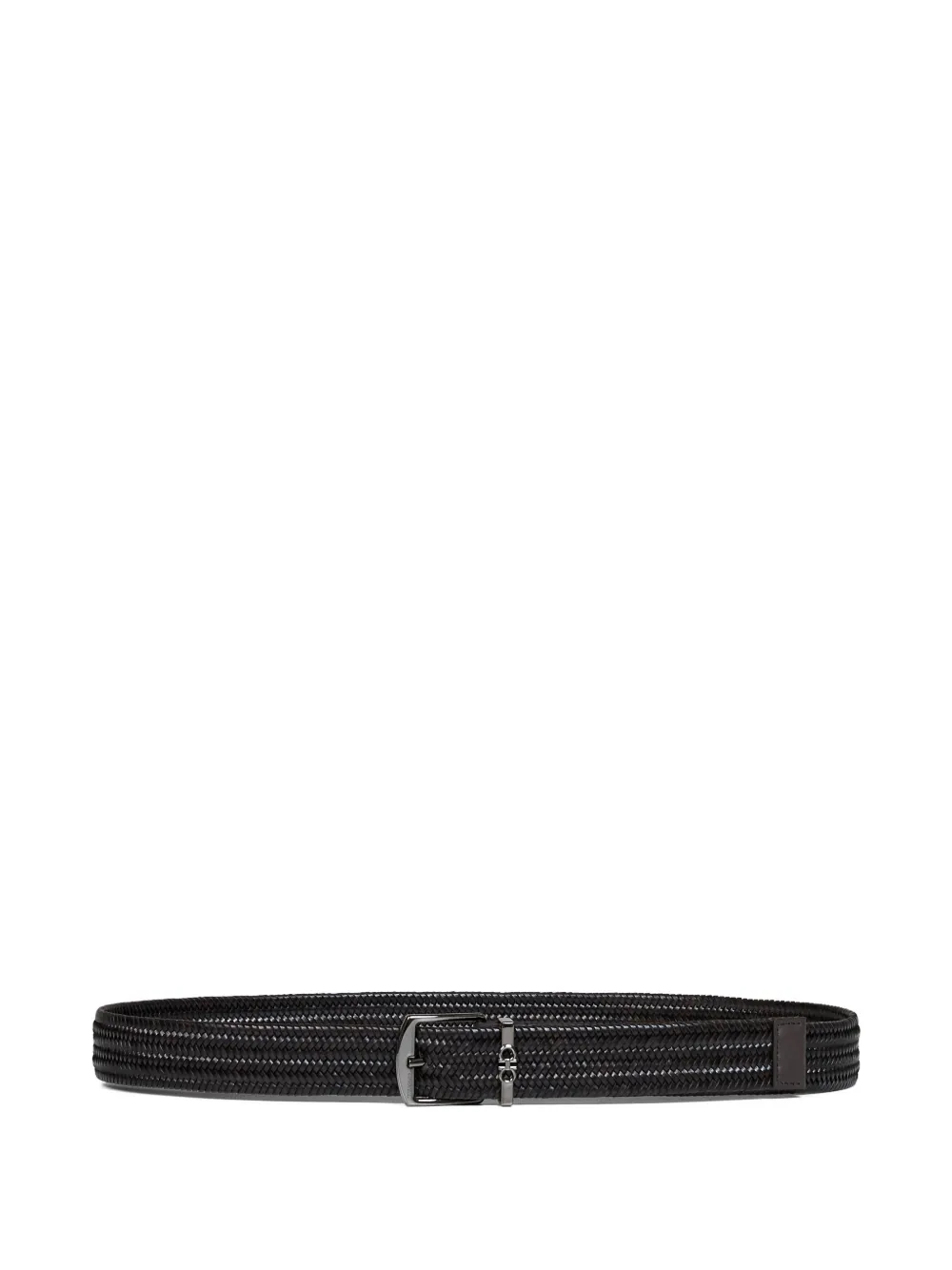 Ferragamo Gancini woven leather belt - Nero