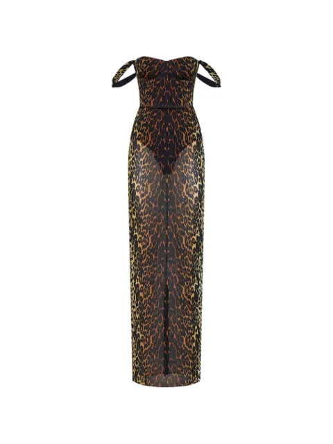 Alex Perry leopard-print semi-sheer dress