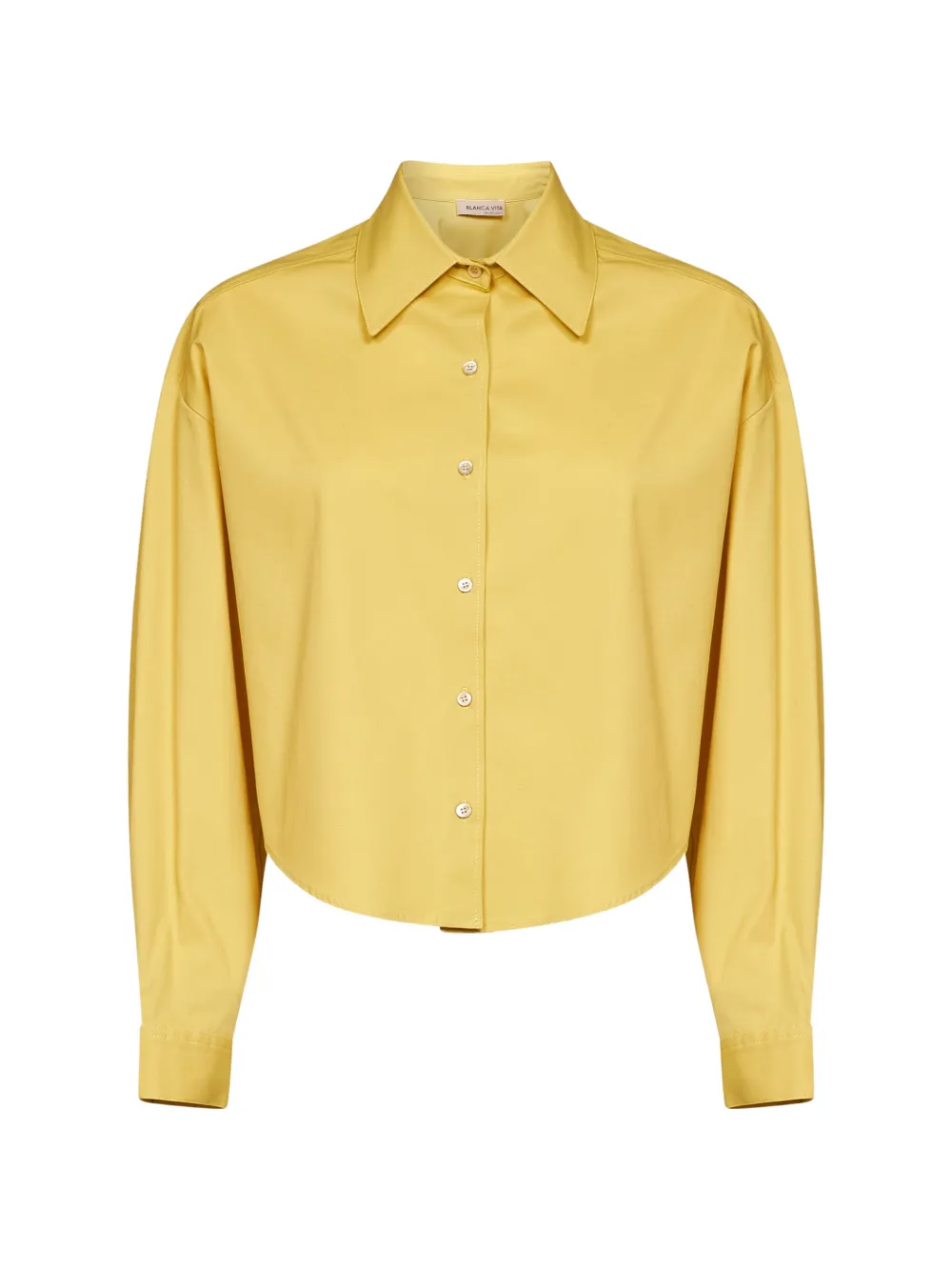 Blanca Vita cropped curved-hem shirt - Giallo