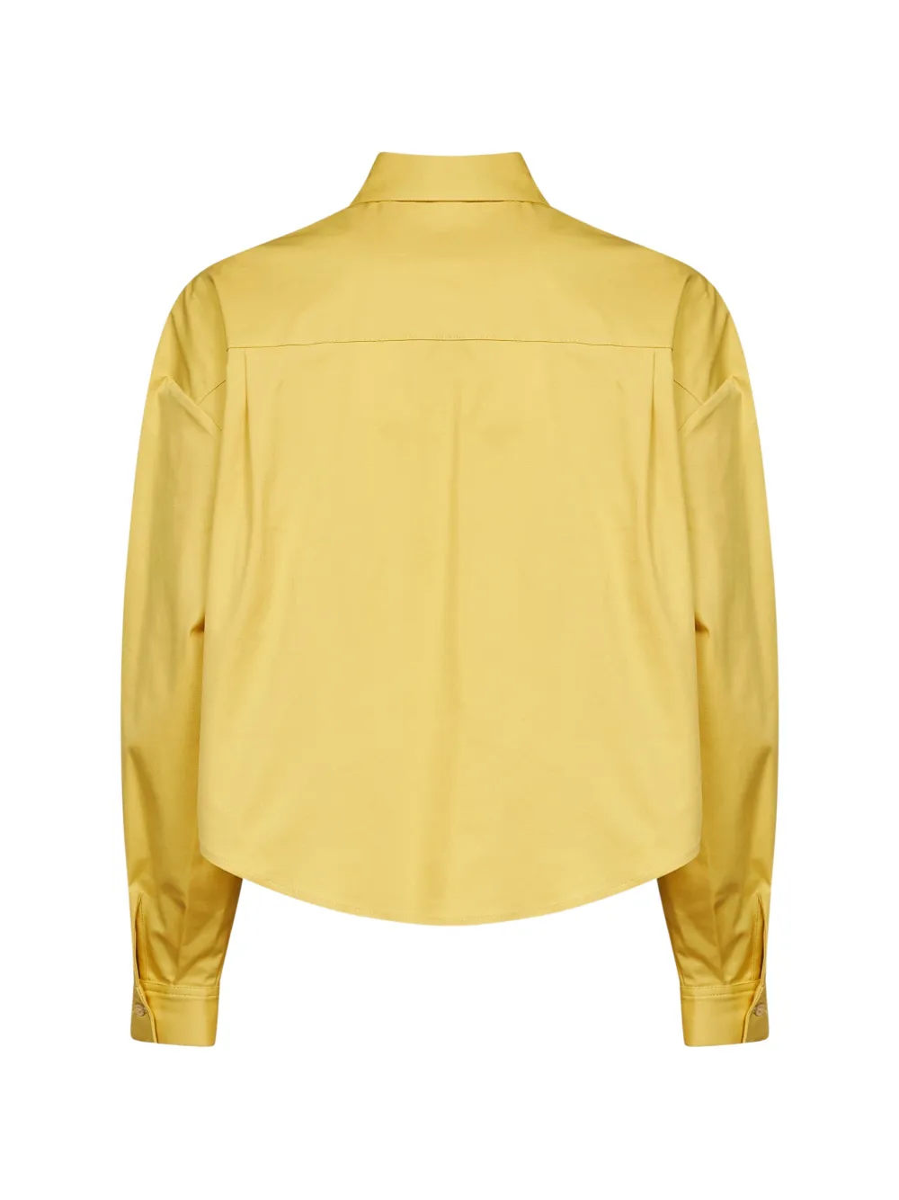Blanca Vita Cropped blouse met gewelfde afwerking Geel