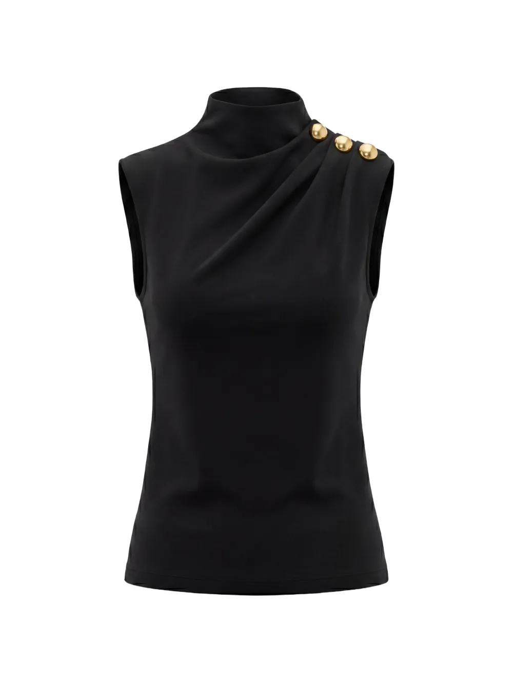 Saiid Kobeisy draped button-embellished top - Nero