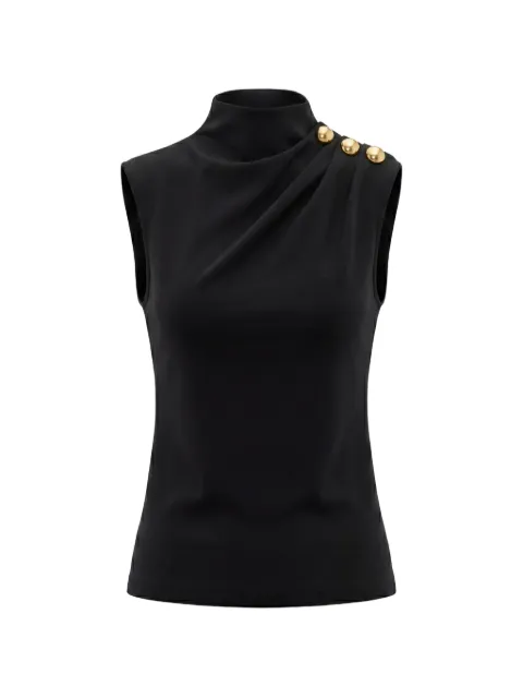 Saiid Kobeisy draped button-embellished top
