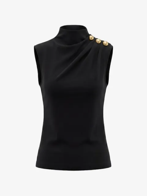 Saiid Kobeisy top drapeado con detalle de botones