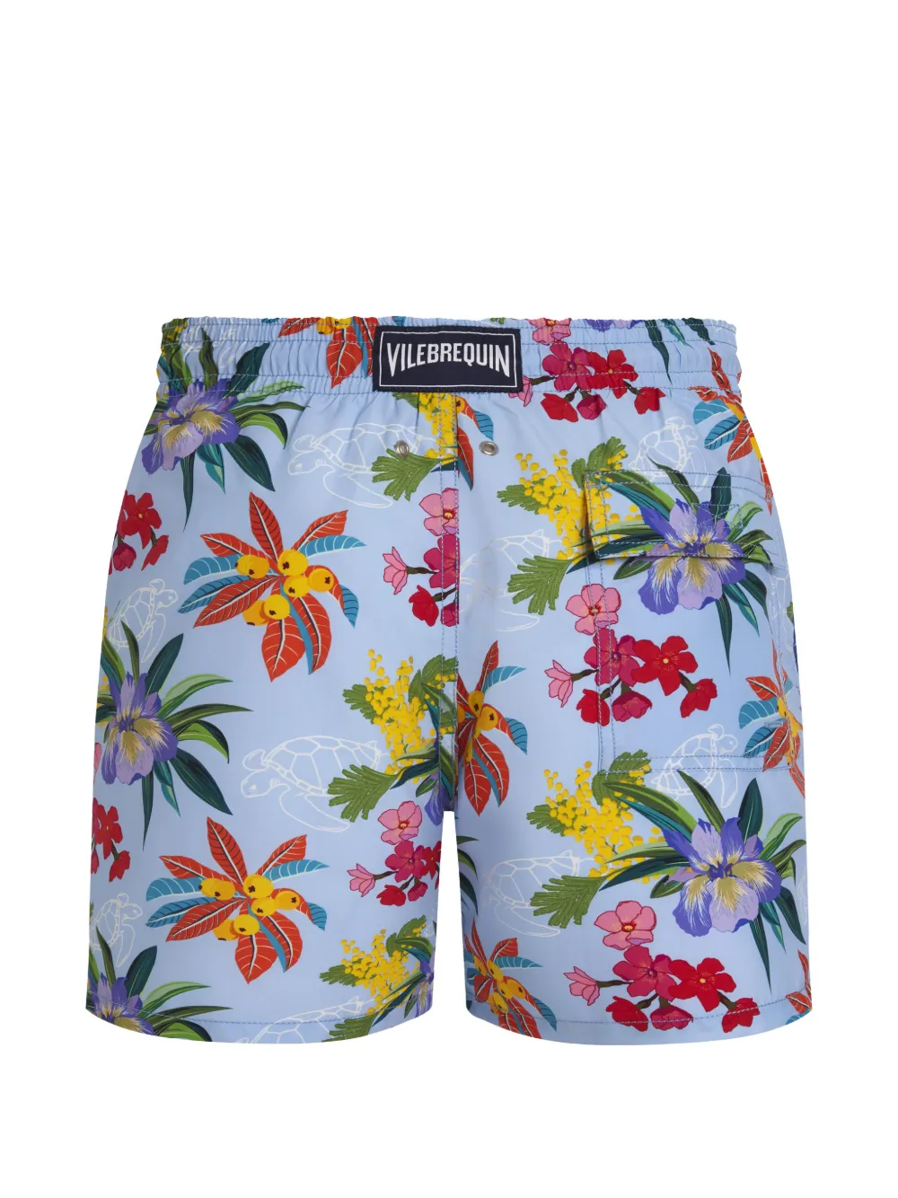 Vilebrequin Zwembroek met trekkoordtaille en bloemenprint Blauw