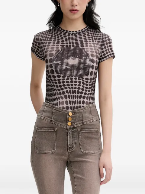 Miss Sixty polka-dot lip-print T-shirt