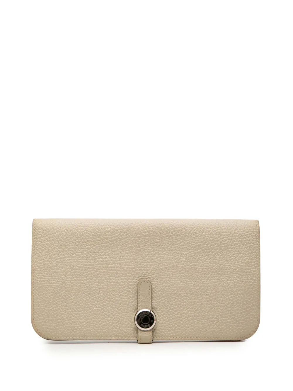 Hermès Pre-Owned 2016 Togo Dogon Duo Wallet GM long wallets - White