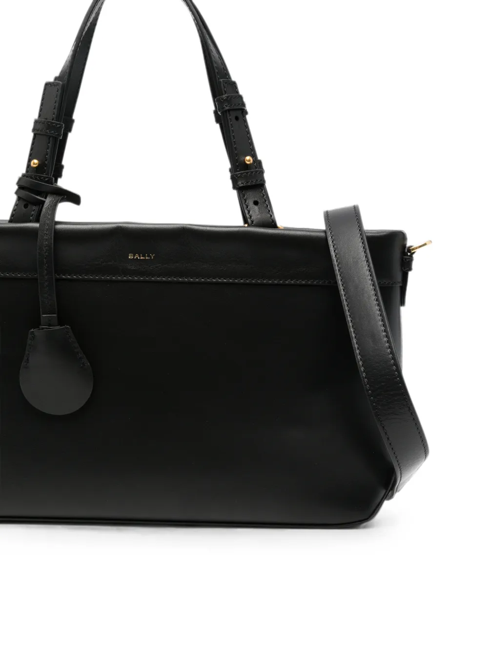 Bally Leren shopper met logoprint Zwart