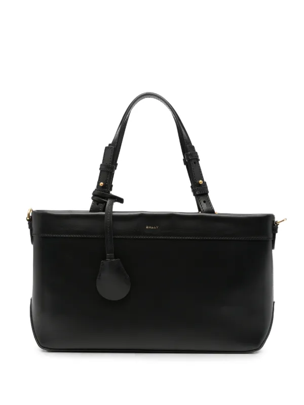 Bally Logo-print Leather Tote Bag in Black
