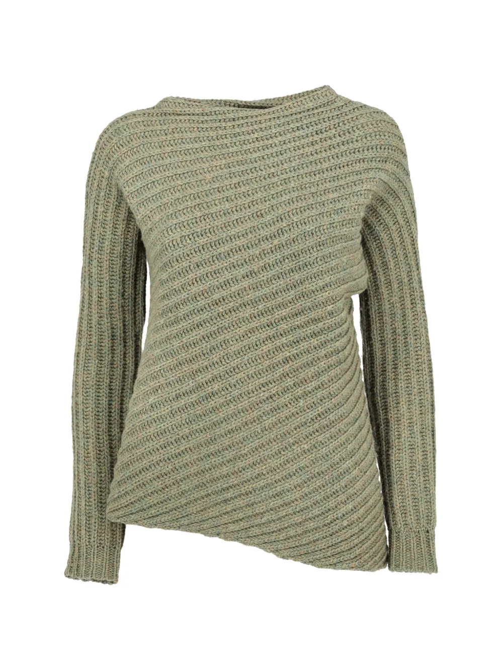 Maison Margiela ribbed-knit asymmetric sweater - Green