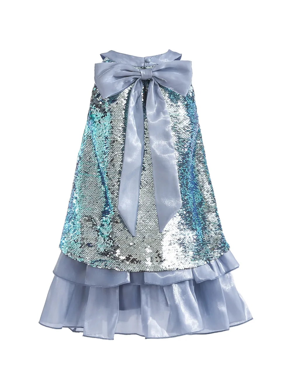 Tulleen Sylvara rok verfraaid met pailletten en ruches Blauw