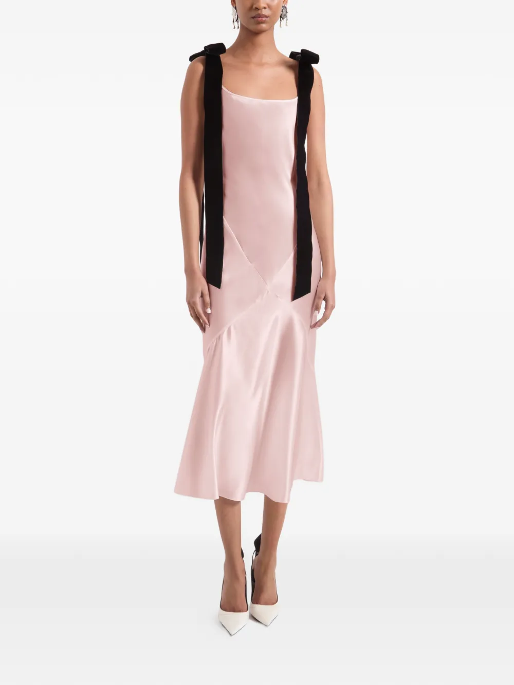 Nina Ricci Midi-jurk met strikdetail Roze