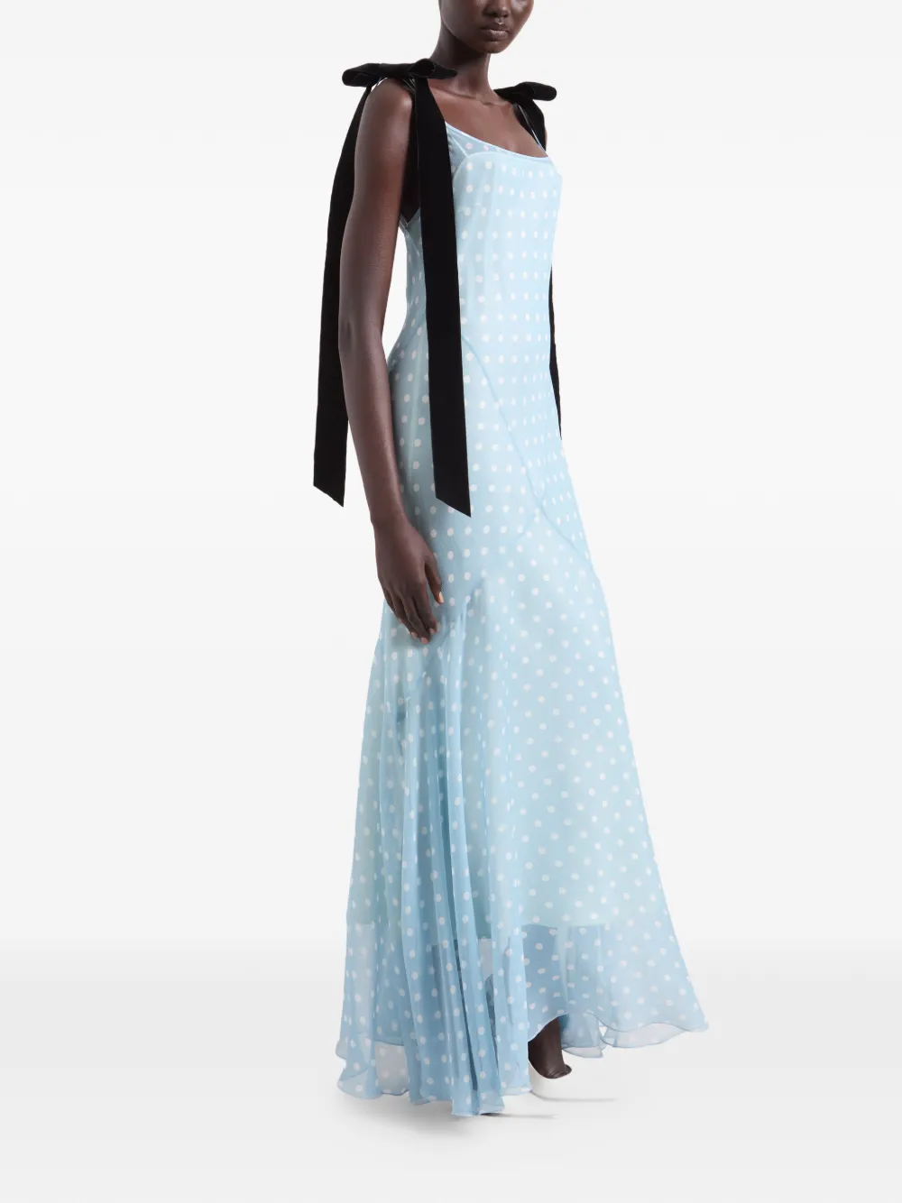 Nina Ricci Zeemeermin maxi-jurk met stippen Blauw
