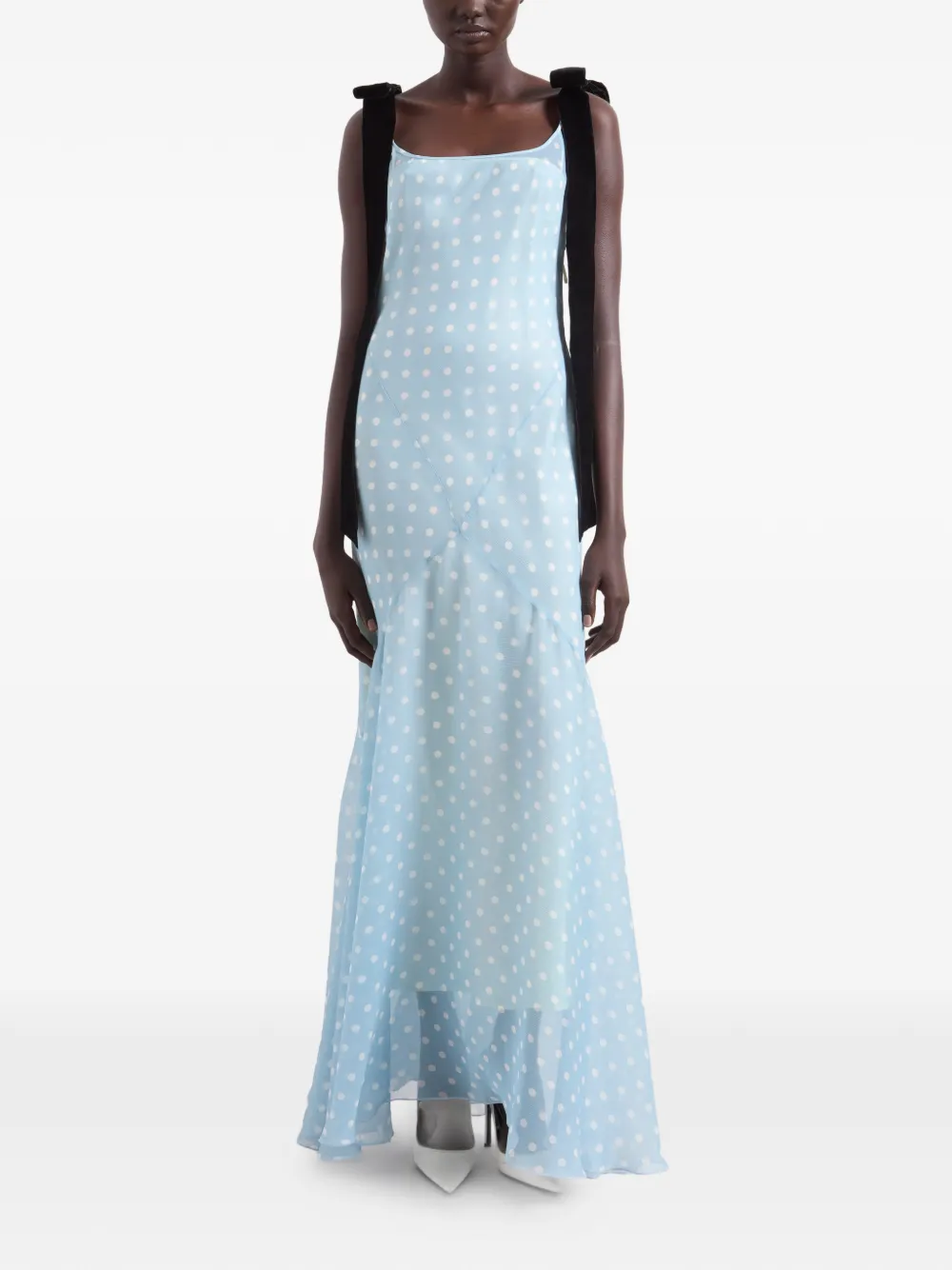 Nina Ricci Abito lungo a pois - Blu