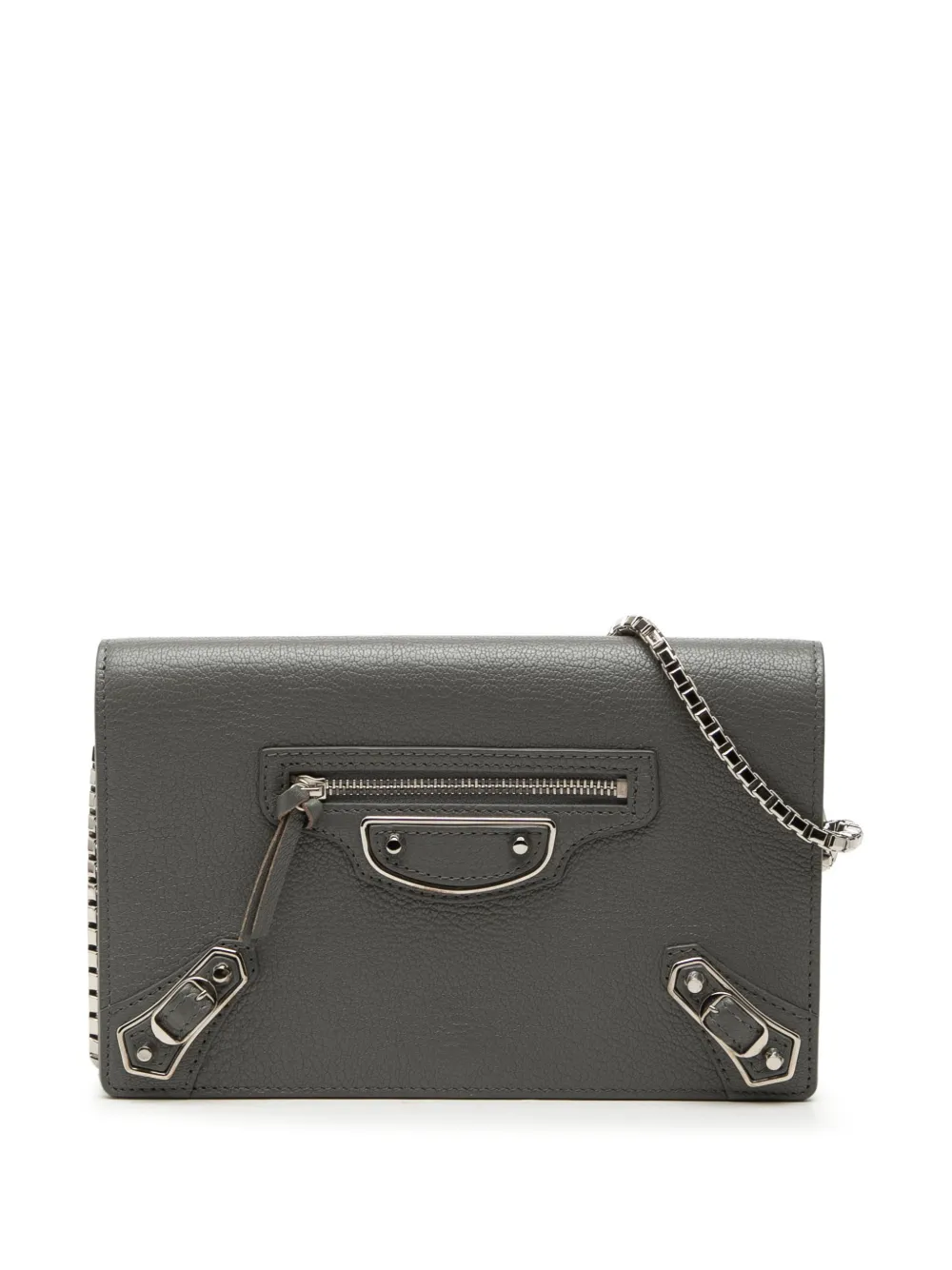 Balenciaga Pre-Owned Borsa a tracolla Chevre Motocross 2con bordo metallizzato 017 - Grigio