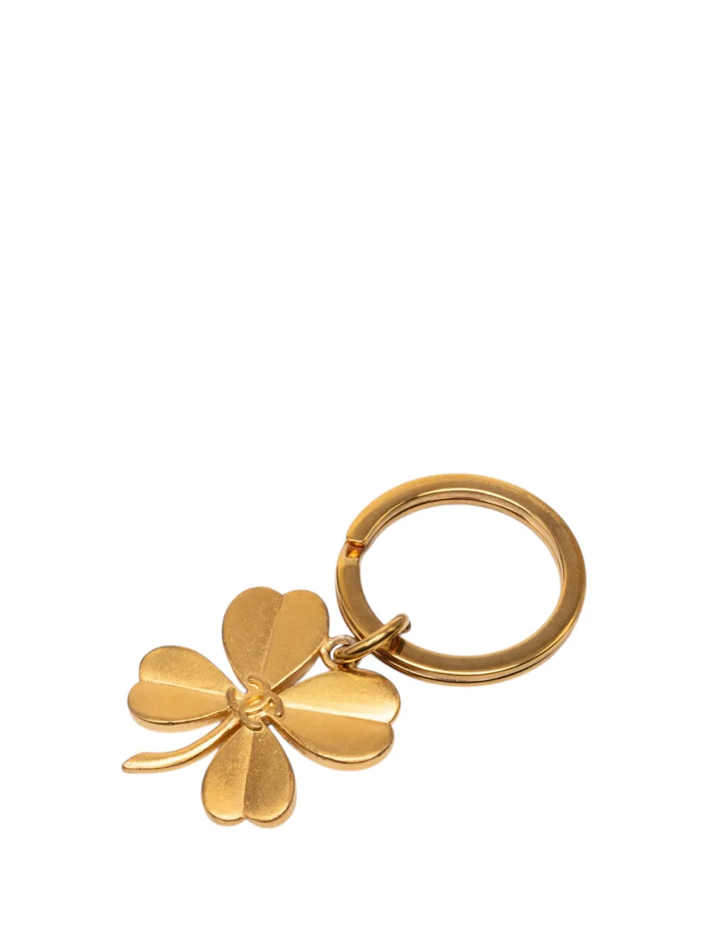 CHANEL Pre-Owned 1995 CC Gold Plated Clover Keychain key holder - Oro