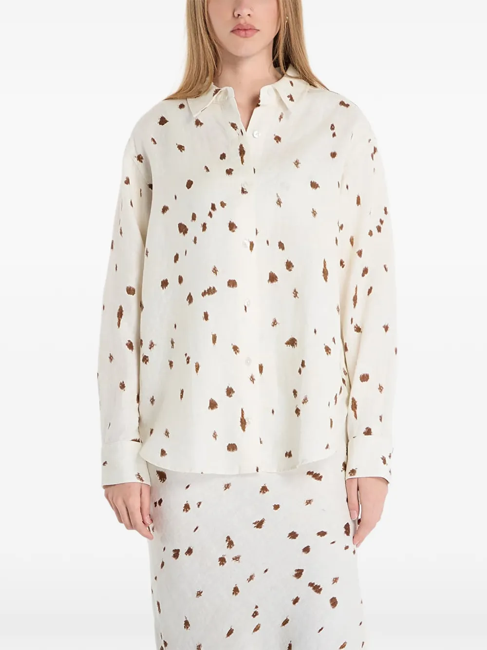 SAMSOE SAMSOE abstract-print shirt - Weiß