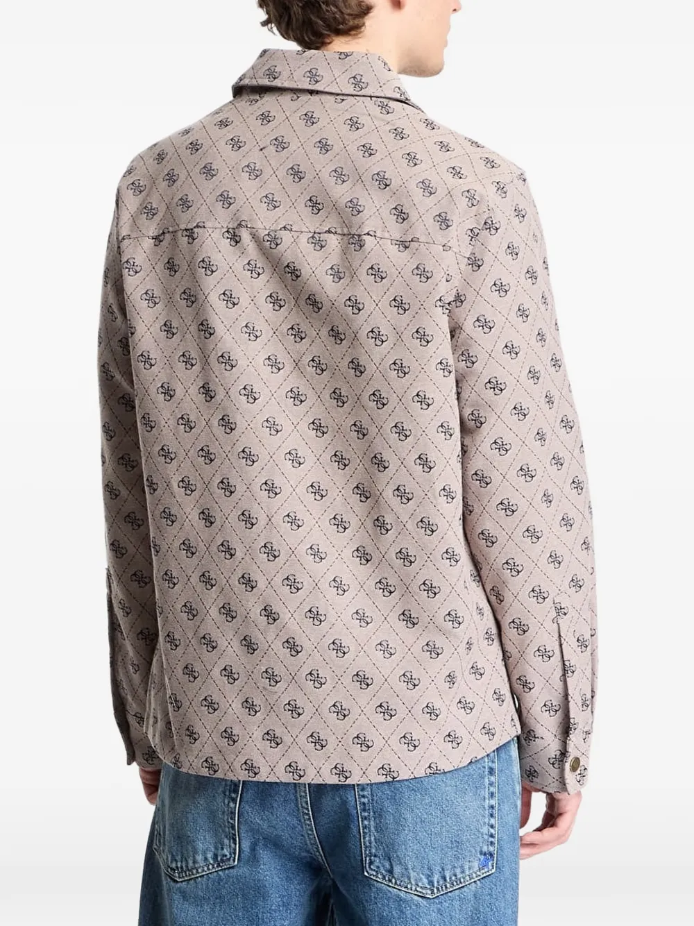 GUESS USA Shirtjack met logopatroon Beige
