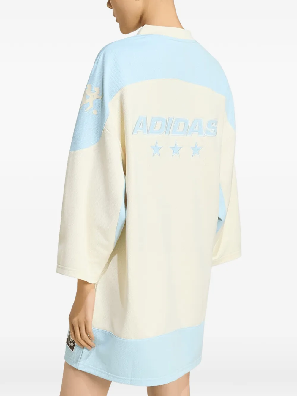 adidas mini-jurk met V-hals en logodetail Wit