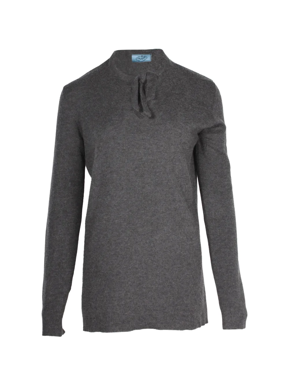 Prada Pre-Owned tie-detail knit sweater - Grigio