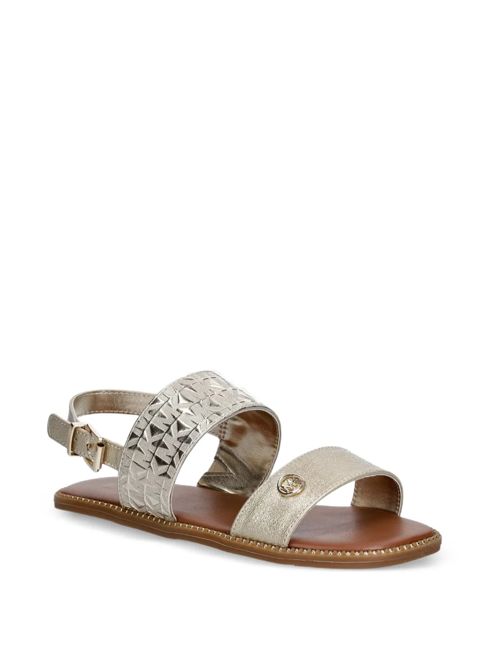 Michael Kors Kids sandales Jagger Maxson II à motif monogrammé embossé et fermeture à boucle - Tons neutres Michael Kors Kids sandales Jagger Maxson II à motif monogrammé embossé et fermeture à boucle - Tons neutres