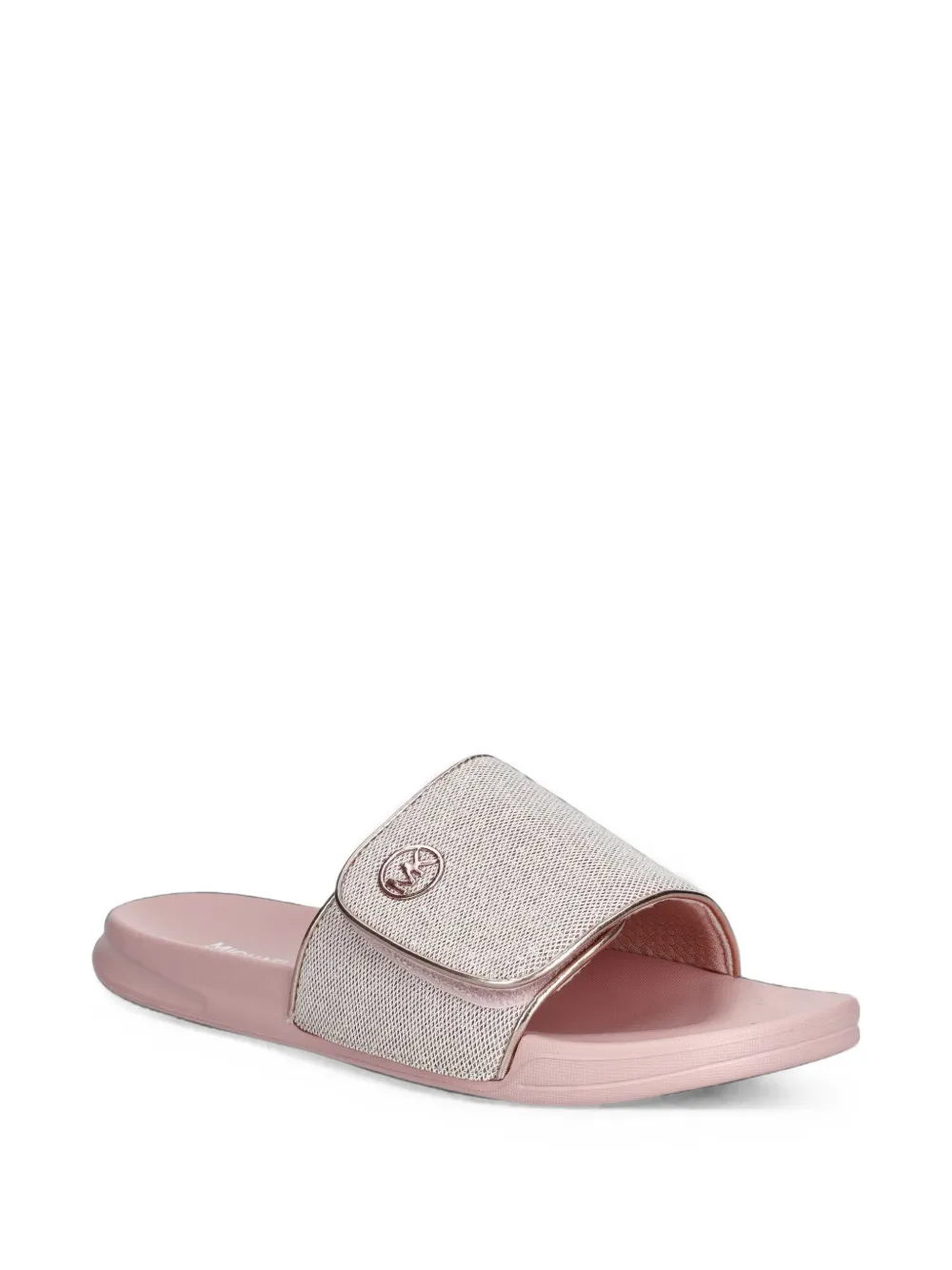 Michael Kors Kids tongs Jett Darby à plaque logo et fermeture scratch - Rose Michael Kors Kids tongs Jett Darby à plaque logo et fermeture scratch - Rose