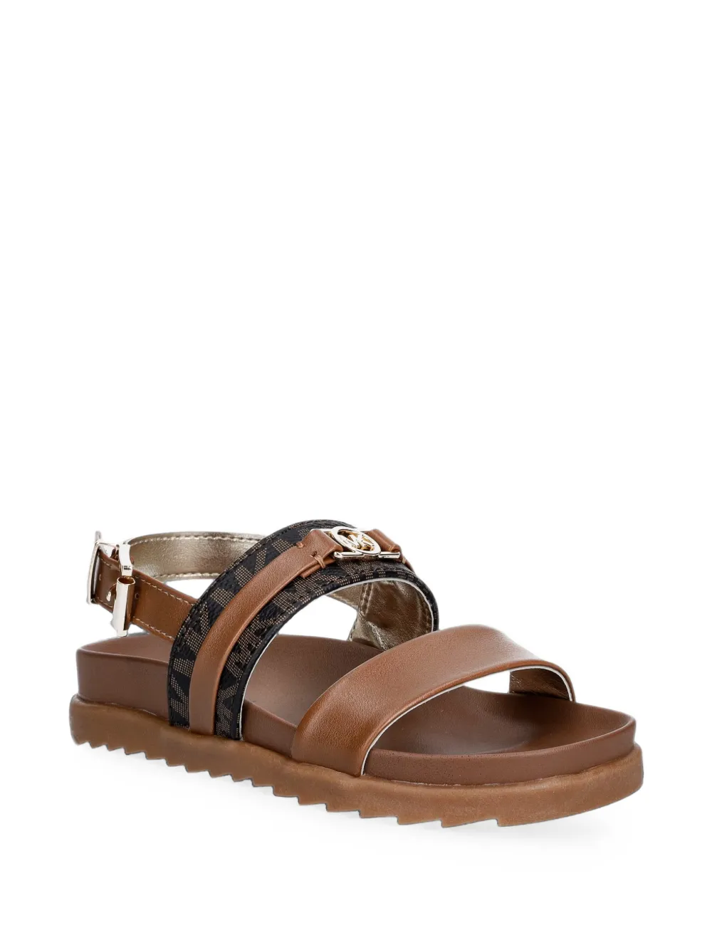 Michael Kors Kids Irene logo-plaque buckled sandals - Marrone