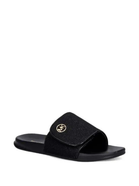 Michael Kors Kids flip flops Jett Darby con detalle de glitter y cierre autoadherente