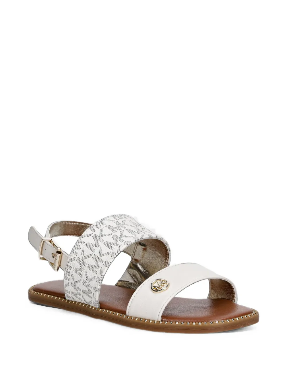 Michael Kors Kids Jagger Maxson II monogram-print buckled sandals - Bianco