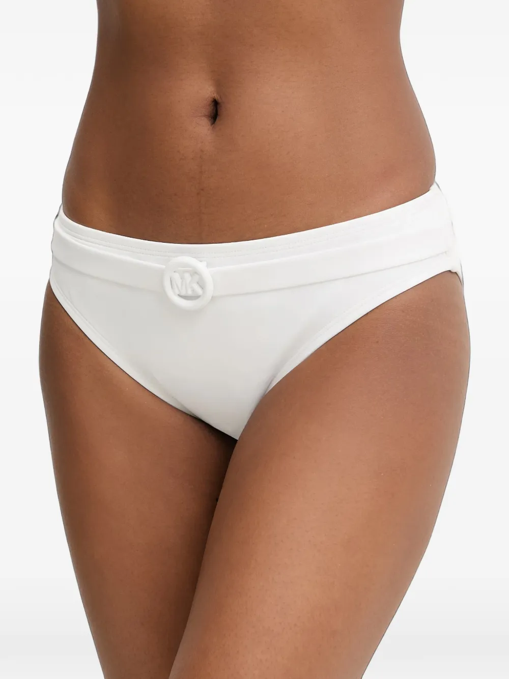 Michael Michael Kors logo-belted bikini bottom - Bianco