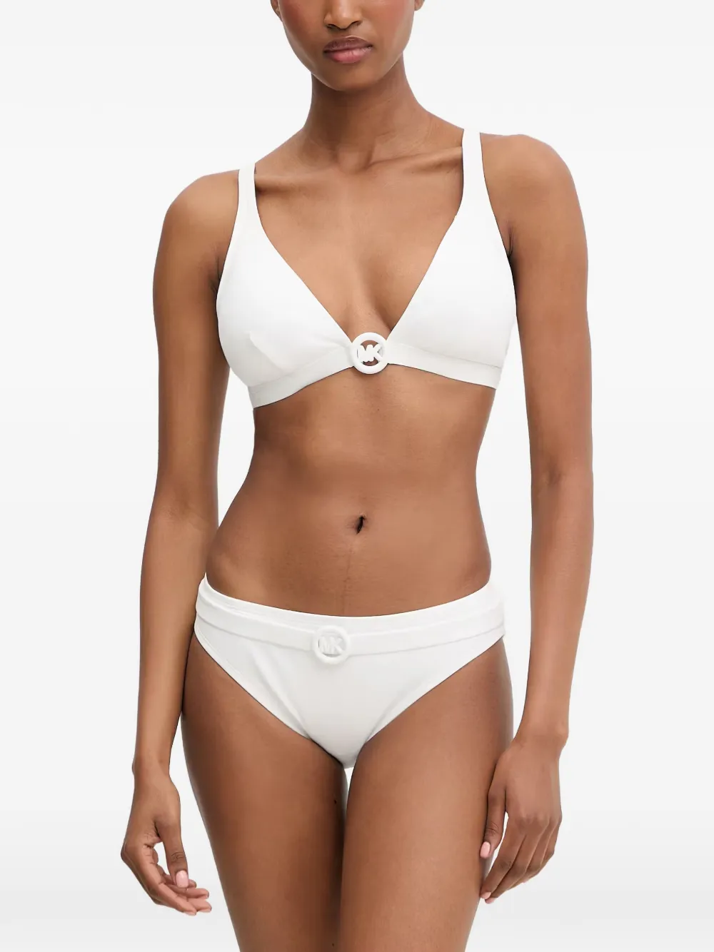 Michael Kors Bikinislip met logo en ceintuur Wit