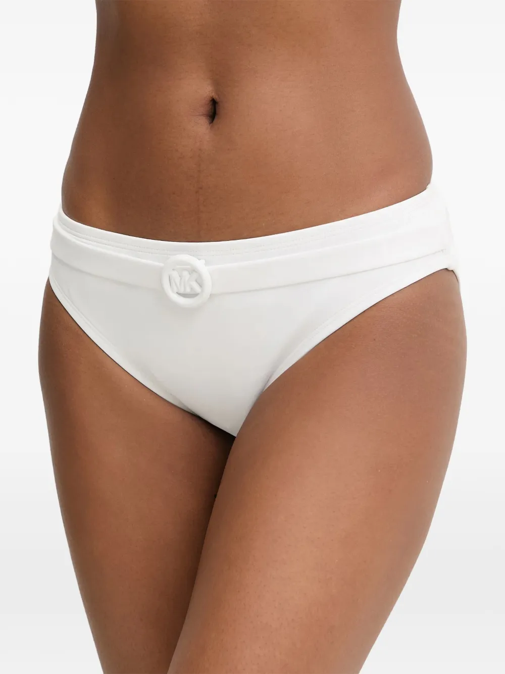 Michael Michael Kors logo-belted bikini bottom - Bianco